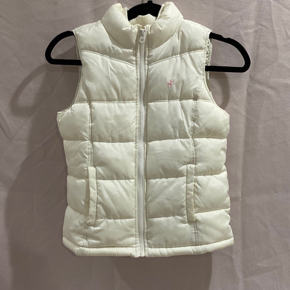 Old navy girls white puffer vest